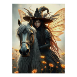 Warrior Horse Fairy Fantasy Art Poster
