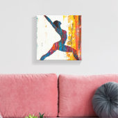 Warrior II Pose Stretched Canvas Print Leinwanddruck (Insitu (Wohnzimmer))