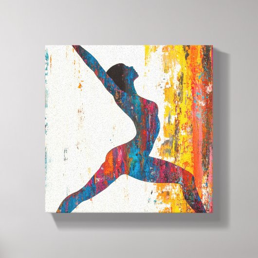 Warrior II Pose Stretched Canvas Print Leinwanddruck (Vorderseite)