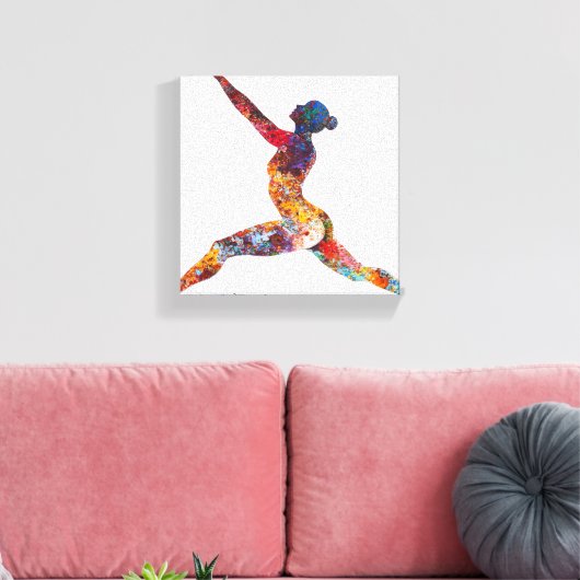 Warrior II Pose Stretched Canvas Print Leinwanddruck (Insitu (Wohnzimmer))