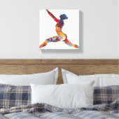 Warrior II Pose Stretched Canvas Print Leinwanddruck (Insitu (Schlafzimmer))