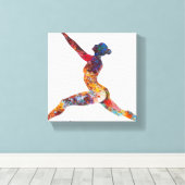 Warrior II Pose Stretched Canvas Print Leinwanddruck (Insitu (Holzboden))