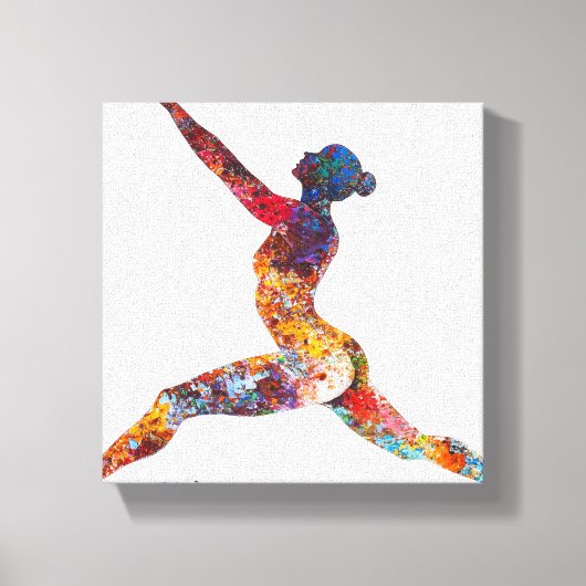 Warrior II Pose Stretched Canvas Print Leinwanddruck (Vorderseite)