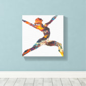 Warrior II Pose Stretched Canvas Print Leinwanddruck (Insitu (Holzboden))