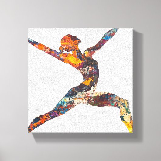 Warrior II Pose Stretched Canvas Print Leinwanddruck (Vorderseite)