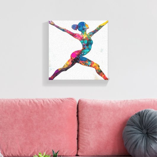 Warrior II Pose Stretched Canvas Print Leinwanddruck (Insitu (Wohnzimmer))