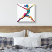 Warrior II Pose Stretched Canvas Print Leinwanddruck (Insitu (Schlafzimmer))
