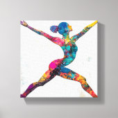 Warrior II Pose Stretched Canvas Print Leinwanddruck (Vorderseite)