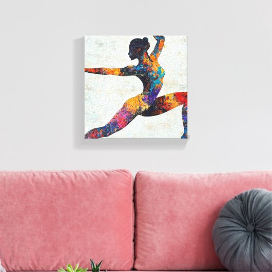 Warrior II Pose Stretched Canvas Print Leinwanddruck (Insitu (Wohnzimmer))
