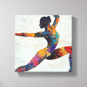 Warrior II Pose Stretched Canvas Print Leinwanddruck (Vorderseite)