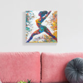 Warrior II Pose Stretched Canvas Print Leinwanddruck (Insitu (Wohnzimmer))