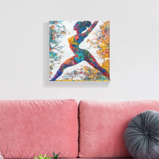 Warrior II Pose Stretched Canvas Print Leinwanddruck (Insitu (Wohnzimmer))