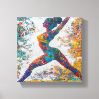 Warrior II Pose Stretched Canvas Print