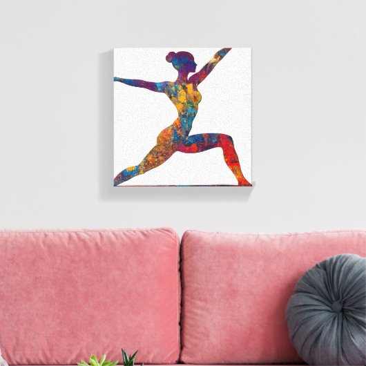 Warrior II Pose Stretched Canvas Print Leinwanddruck (Insitu (Wohnzimmer))