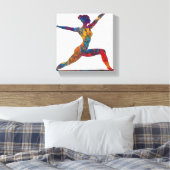 Warrior II Pose Stretched Canvas Print Leinwanddruck (Insitu (Schlafzimmer))