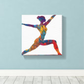 Warrior II Pose Stretched Canvas Print Leinwanddruck (Insitu (Holzboden))
