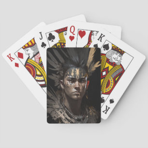 Warrior Indian Portrait Fantasy Painting Dark Wild Spielkarten