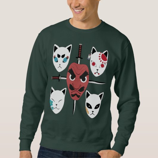 Warrior Katana Samurai Masks Sweatshirt (Vorderseite)