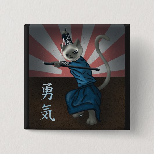 Warrior Kitten Button (Vorderseite)