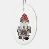 Warrior Knight Gnome Keramik Ornament (Links)