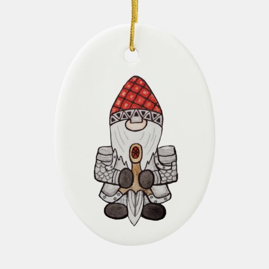 Warrior Knight Gnome Keramik Ornament (Vorne)