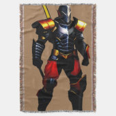 Warrior Knight Throw Blanket Decke (Vorderseite Vertikal)