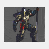 Warrior Knight Throw Blanket Fleecedecke (Vorderseite (Horizontal))