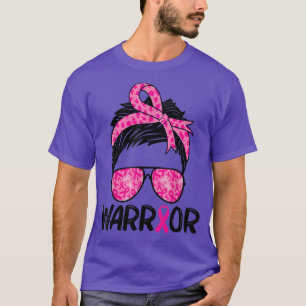 Warrior Kurz Haare Sonnenbrille Pink Ribbon Brust  T-Shirt