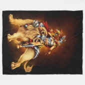 Warrior Lion Rider Fantasy Fleece Blanket (Vorderseite (Horizontal))