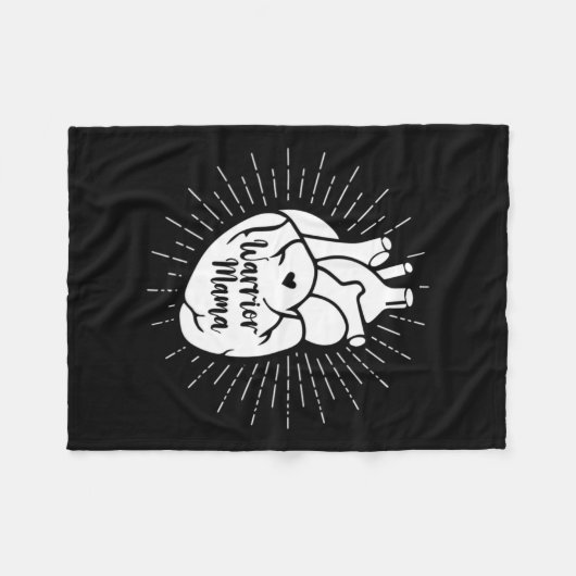 Warrior Mama Chd Bewusstsein angeborene Herzkrankh Fleecedecke (Vorderseite (Horizontal))