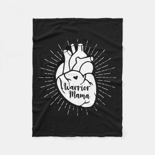 Warrior Mama Chd Bewusstsein angeborene Herzkrankh Fleecedecke (Vorderseite)