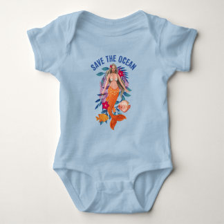 Warrior Mermaid - Rett des Ozeans Baby Strampler