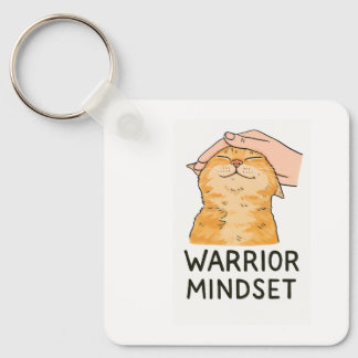 Warrior Mindset Cat Keychain – Zen Kitty Calm Vibe Schlüsselanhänger