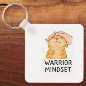 Warrior Mindset Cat Keychain – Zen Kitty Calm Vibe Schlüsselanhänger (Vorderseite)