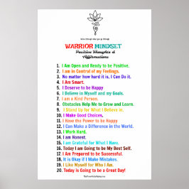 Warrior Mindset Positive Affirmative Poster