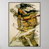 Warrior mit Flammenaufsatz Canvas Print Poster (Vorne)