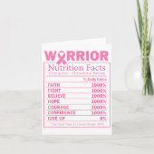 Warrior Nutrition Fakten Brustkrebs Bewusstsein Karte (Vorderseite)