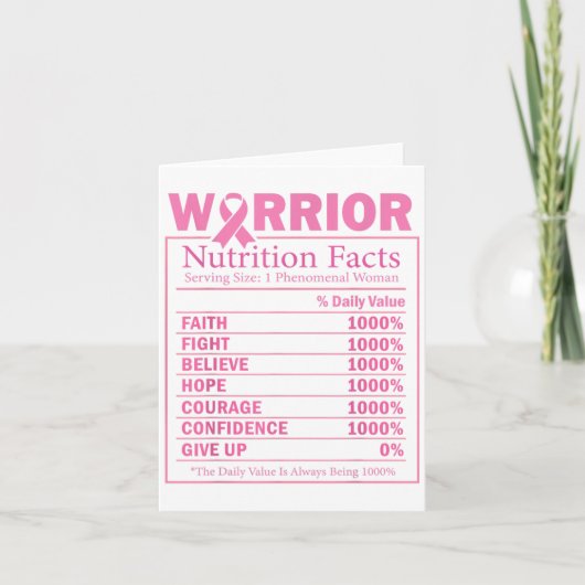 Warrior Nutrition Fakten Brustkrebs Bewusstsein Karte (Vorderseite)