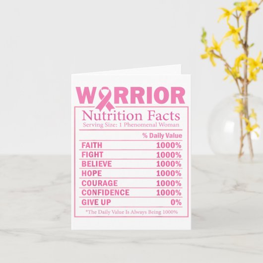 Warrior Nutrition Fakten Brustkrebs Bewusstsein Karte (Gelbe Blume)