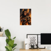 Warrior of Fire Fantasy Poster (Heimbüro)