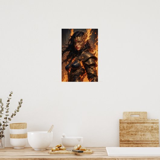 Warrior of Fire Fantasy Poster (Küche)