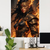 Warrior of Fire Fantasy Poster (Heimbüro)