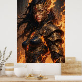 Warrior of Fire Fantasy Poster (Küche)