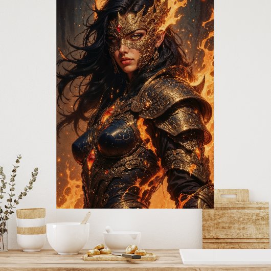 Warrior of Fire Fantasy Poster (Küche)
