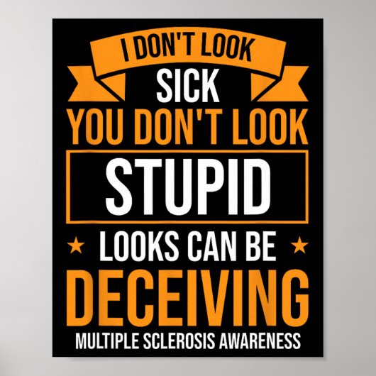 Warrior Orange Ribbon Multiple Sklerose Bewusstsei Poster (Vorne)