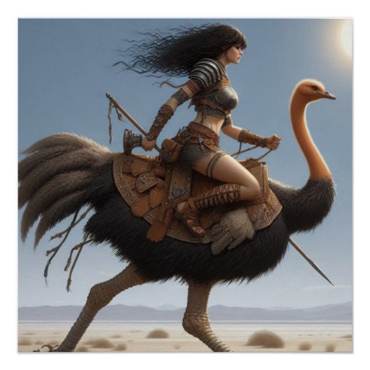 Warrior Ostrich Poster (Vorderseite)