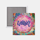 Warrior Pink Floral Inspiration Hübsch Trendy Magnet (Vorderseite/Rückseite)