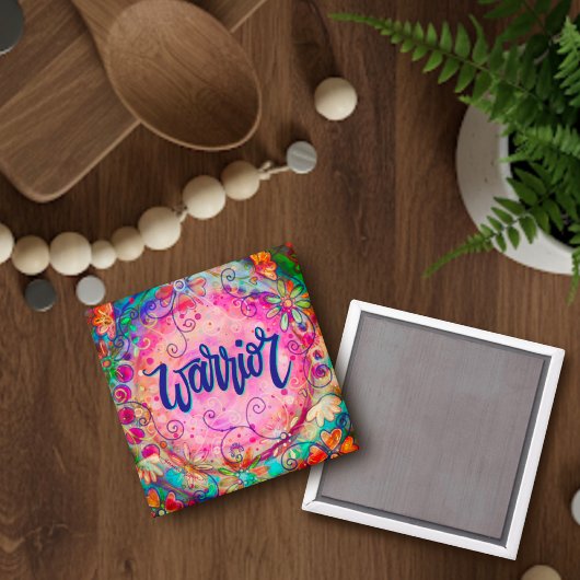 Warrior Pink Floral Inspiration Hübsch Trendy Magnet