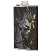 Warrior Portrait Fantasy Malerei Wilder Geist Kuns Flachmann (Links)