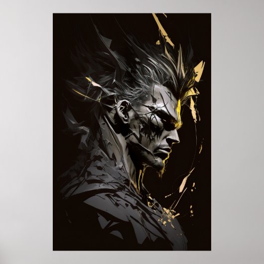 Warrior Portrait Fantasy Malerei Wilder Geist Kuns Poster (Vorne)